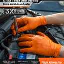 LANON 8mil Orange Disposable Nitrile Gloves, Mechanic, Heavy Duty, Food Safe, Latex Free, Powder Free, Fully-Diamond Textured, Large