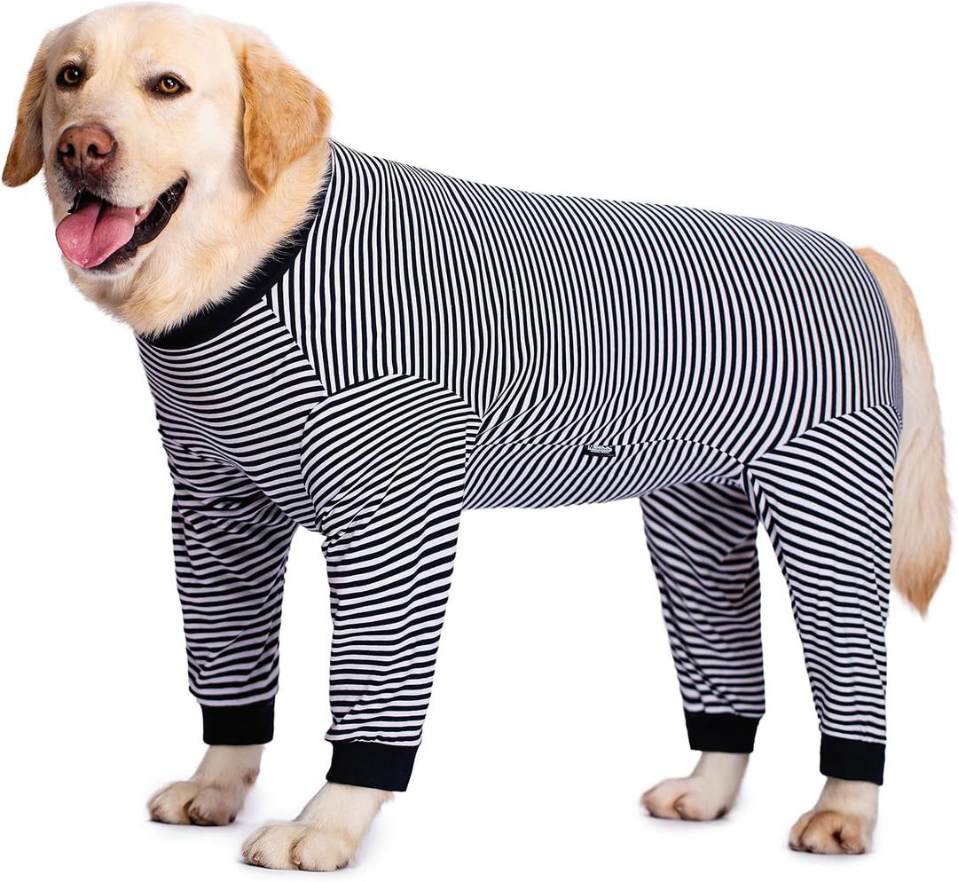 Dog Bodysuit Post Surgery Onesie with Zipper Full Body Pajamas Large Medium Dogs Shedding Suit Surgical Suit for Dogs Female/Male Dog Surgery Suit Recovery Suit After Spay (4XL, Navy)