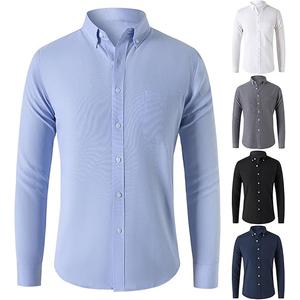 OXFORD Men's Oxford Shirt Solid Casual Button Down Collar Shirts Long Sleeve Dress Shirts with Pocket XL