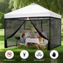 10x10 ft Mosquito Netting for Pop Up Canopy, Universal Bug Screen Tent Enclosure, Outdoor Canopy Mesh Net with Zipper Doors for Camping, Patio, Backyard (Netting OnlyBlack)