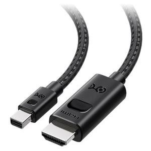 Cable Matters 8K Mini DisplayPort 1.4 to HDMI 2.1 Cable - 6ft / 1.8m, with 4K 240Hz / 8K 60Hz, Unidirectional Mini Display Port to HDMI 2.1 Cable, Black