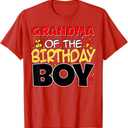 Grandma of The Birthday Boy Family Party Birthday Outfit T-Shirt (XL, Red)