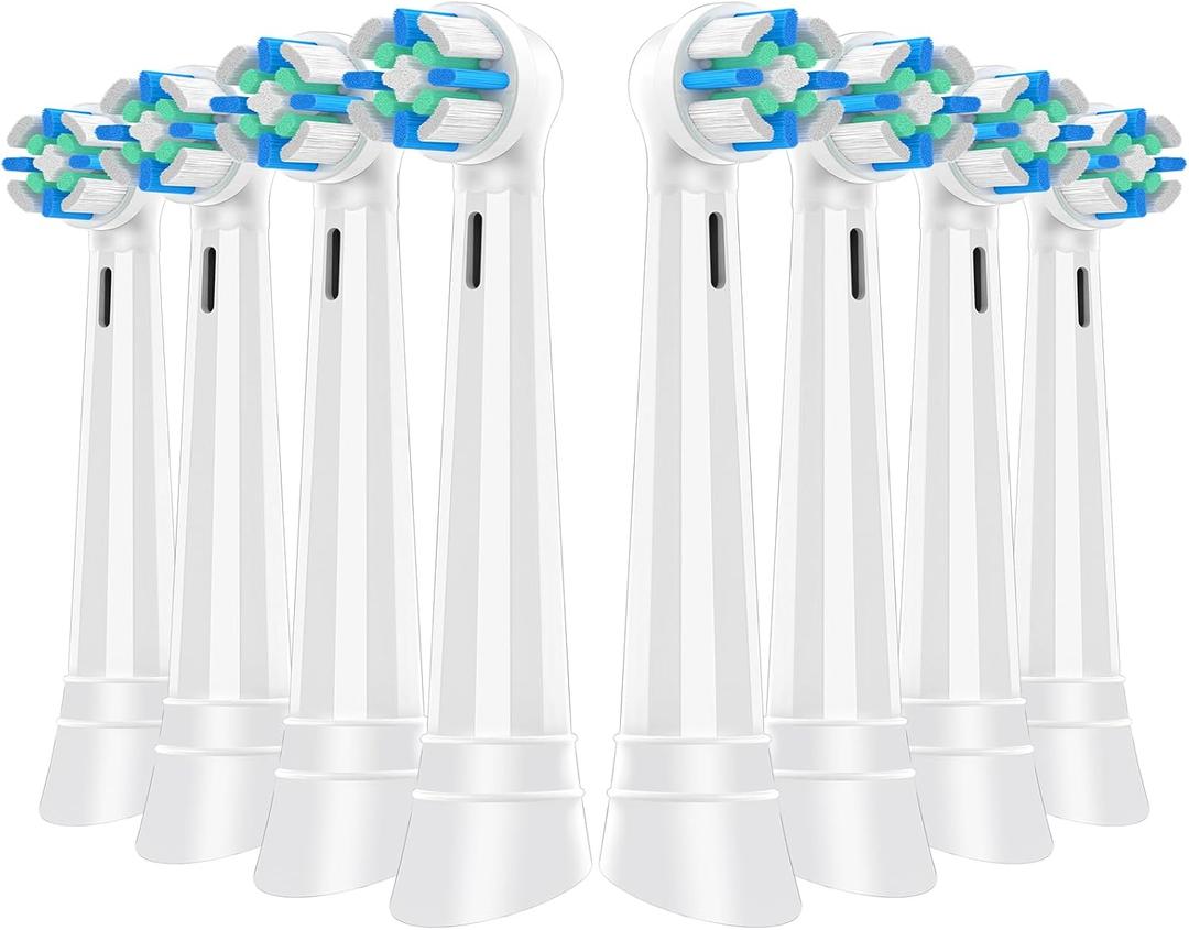 8 PCS IO Replacement Heads Compatible with Oral B IO 2/3/4/5/6/7/8/9/10/Deeep Clean Electric Toothbrush, Toothbrush Brush Heads Compatible with Oral B IO for Teeth Clean (White)
