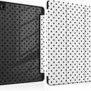 MEEgoodo Case for Samsung Galaxy Tab A11 Plus 2026/A9 Plus 11 inch 2024, Tablet Case with Transparent Acrylic Back Shell + Trifold Stand + Auto Wake/Sleep, Poka Dot Black