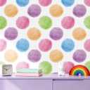 ReWallpaper Colorful Dot Wallpaper Peel and Stick Wallpaper Pink/Blue/Green Polka Dot Contact Paper for Cabinets Drawers Boho Polka Dots Wall Decals Self Adhesive Removable Kids Nursery 17.5in10ft