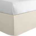 Todays Home Classic Tailored Bed Skirt Dust Ruffle, Cotton Blend Design, 14" Drop Length, Queen, Ivory