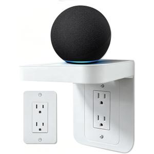 BELIEFLUO Outlet Shelf Holder Fit for Decorator Receptacle, Bathroom Decor Builtin Cable Management,Space Saving Homepod Mini,Google Home/Echo/Smart Speakers/Electric Toothbrush/Cell Phone (Decora)