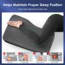 Leg Pillow for Side Sleepers, Memory Foam Knee Pillow for Side Sleeping, Leg Elevation Pillow for Hip/Back/Sciatica Pain Relief Helps Spine Alignment -15"x25" (Grey, M)