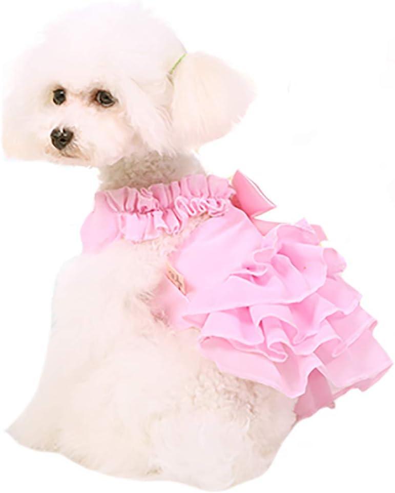 Fashion Sweet Puppy Dog Chiffon Princess Dress for EXTRAL Small and Small Medium Dog Pink XL