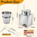 Fulgutonit Electric Nacho Cheese Dispenser with Pump, 4.6Qt Nacho Cheese Warmer, Commercial Hot Fudge Warmer, 86~190℉ Adjustable Temp Nacho Cheese Sauce Warmer for Buffet Kitchen Cafeteria Home Party