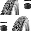 WHEELO Mountain Bike Tires Set: 2-Pack 26/27.5/29x2.1 Inch Folding Replacement Bicycle Tires and Pair Inch Schrader Valve Inner Tubes with Tire Levers for Off-Road Cycling