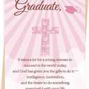 3 x Christian Graduation Card for Women, Religious Graduation Gift for Her, Inspirational Faith-Based Blessings for High School, College & University Graduates
