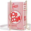 Novelty Fashion Women Crossbody Bag, Popcorn Box Style Clutch Bag for Girl Handbag Shoulder Bag Purse (Red)