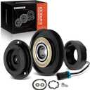 A-Premium Air Conditioner AC Compressor Clutch Kit Compatible with Freightliner Cascadia 2011-2017, Columbia 2015-2018 & Western Star 3700 2000-2001, 3800 1989-1997/1999-2001, With 6 Groove Pulley