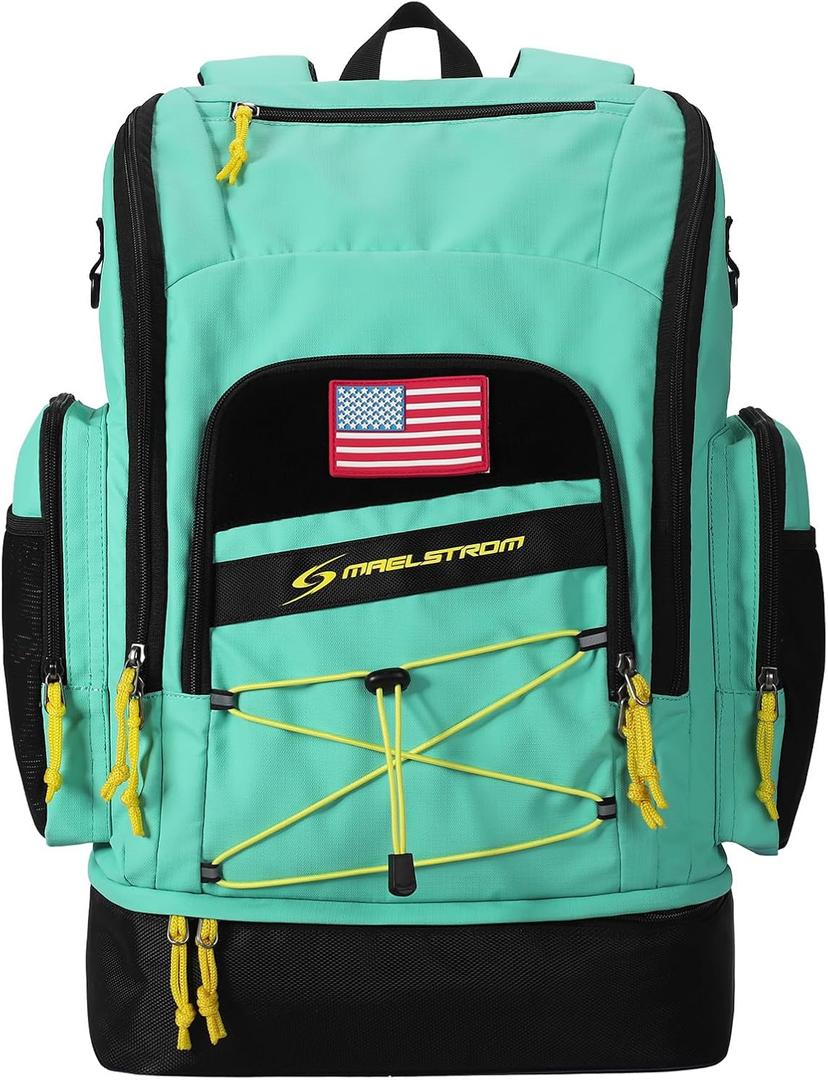 Maelstrom Swim Backpack 35L - Waterproof with Separate Shoe & Wet Compartment for Gym and Sports (Aqua Blue)