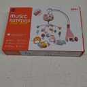 Crib Mobile with Music and Lights, Baby Mobile for Crib Toys with Rotation, Remote Control, Projection, Nursery Crib Musical Mobile for Bassinets Arm Clip On Hanging for Infant Boys Girls Toddles Pink