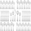 30 Piece Silverware Set Service for 8,Premium Stainless Steel Flatware Set,Mirror Polished Cutlery Utensil Set,Durable Home Kitchen Eating Tableware Set,Include Fork Knife Spoon Set,Dishwasher Safe