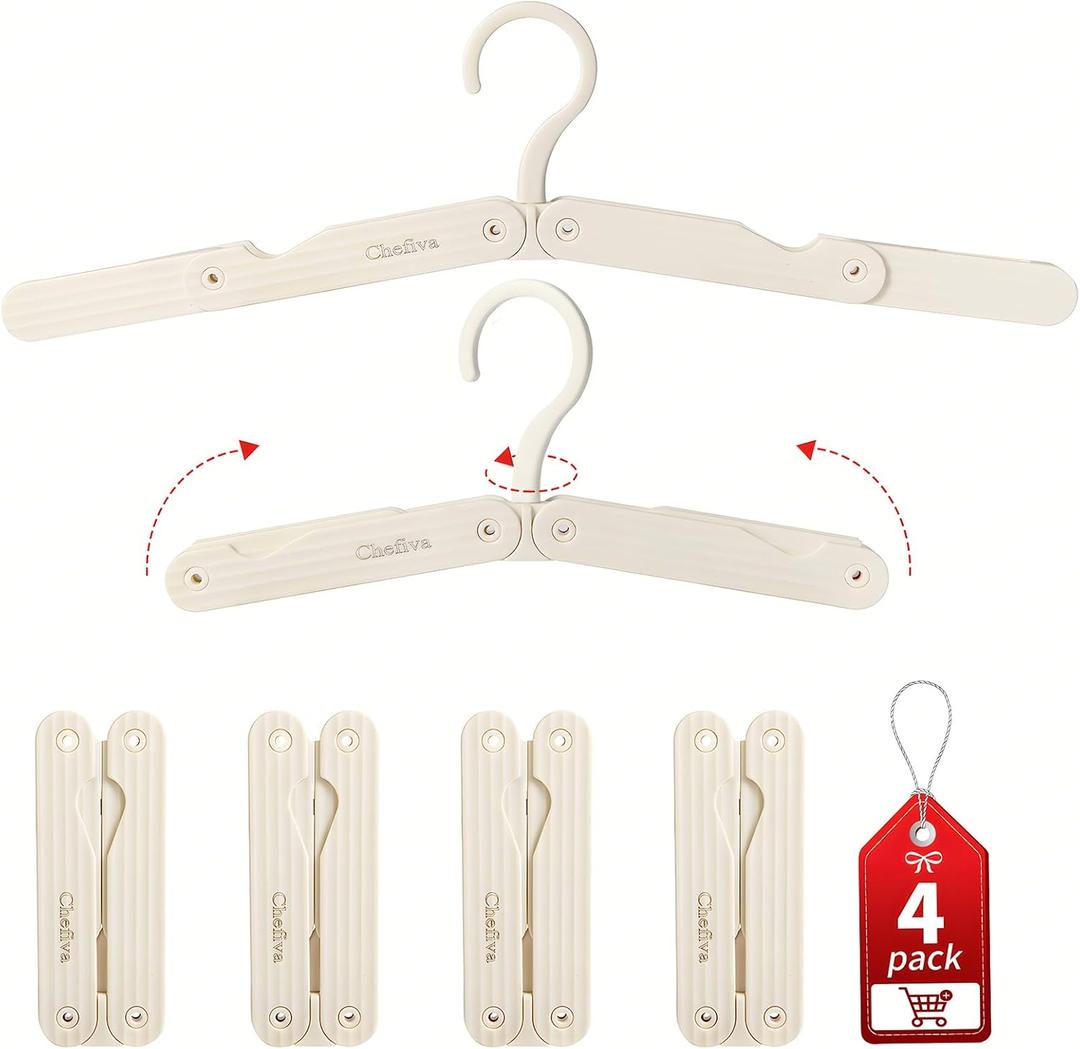 Foldable Travel Hangers 4 Pack Space-Saving ABS - Cruise Essentials 2025 for Cruise Ship & RV