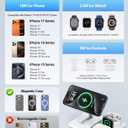 3 in 1 Magnetic Wireless Charger for Apple Multiple Devices, Foldable Fast Charging Station - Magsafe Charger Stand, Travel Charger Pad for iPhone 17 16 15 14 13 12 Series/Apple Watch/AirPods Pro