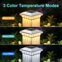 Brightever Solar Post Cap Lights Outdoor 12-Pack, Waterproof Solar Fence Post Lights for 4x4 Wood/Vinyl Posts, Solar Powered Deck Post Lights with 3 Lighting Modes, Decorate Garden Patio Porch, White
