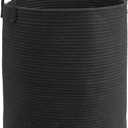 Woven Cotton Rope Laundry basket-15X20 Laundry Hamper-Rope Storage Basket for Dirty Clothes, Toys and Blankets Perfect for Bathroom, Baby nursery and Living Room Storage (black) (regular)