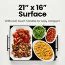 Chefman Electric Warming Tray with Adjustable Temperature Control, Perfect For Buffets, Restaurants, Parties, Events, and Home Dinners, Large 21 x 16 Glass-Top Surface Keeps Food Hot Black