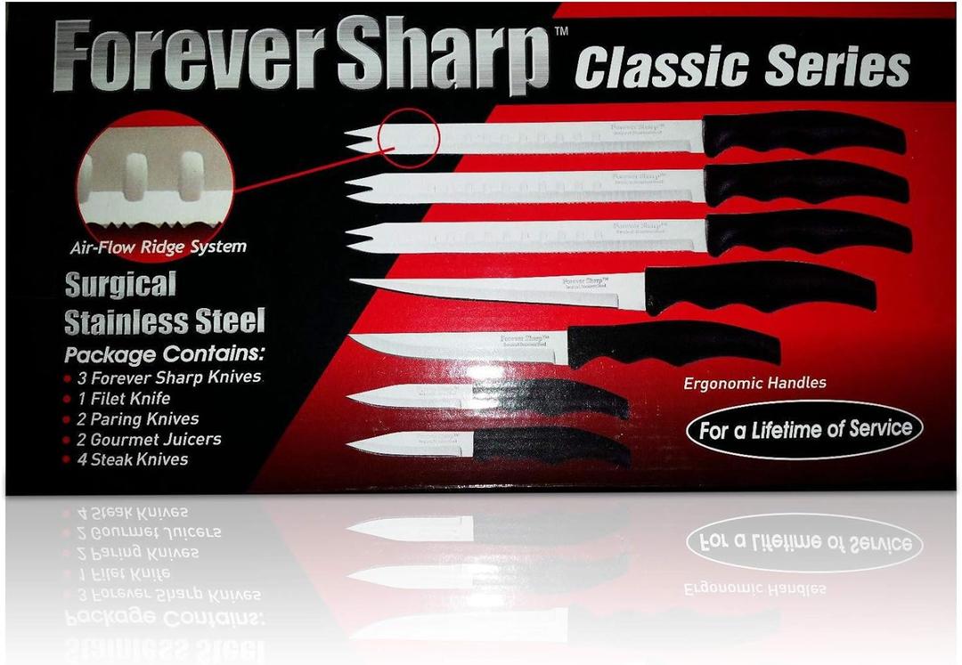FOREVER SHARP CLASSIC SERIES 12 PIECE SET SURGICAL STAINLESS STEEL