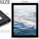 12x16 Picture Frame Black, Classic Poster Frame for Horizontal or Vertical Wall Mounting, 1 Pack
