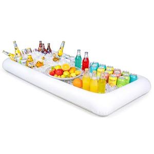 Novelty Place Inflatable Ice Serving Tray Buffet Bar with Drain Plug - Salad Food & Drinks Inflatable Cooler for Party Picnic and Camping (Pack of 1)