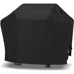 SunPatio Barbecue Grill Cover 65 Inch, Outdoor Heavy Duty Waterproof Charcoal Gas Grill Cover, Fade Resistant, All Weather Protection Compatible for Weber Charbroil Nexgrill and More, Black