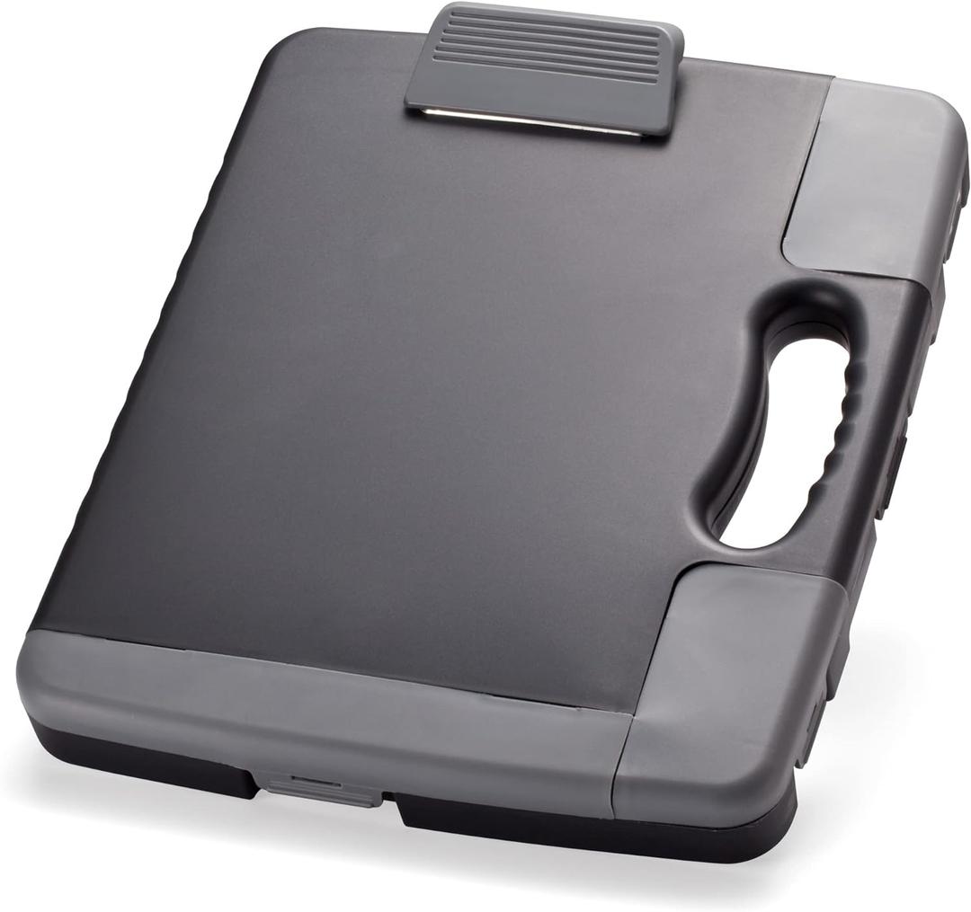 Officemate Portable Clipboard Storage plastic Case for A4 sizes, Charcoal (83301),11-3/4"w x 1-1/2"d x 14-1/2"h Officemate Portable Clipboard Storage plastic Case for A4 sizes, Charcoal (83301),11-3/4"w x 1-1/2"d x 14-1/2"h