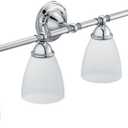 Moen YB2264CH Brantford 4-Light Dual-Mount Bathroom Vanity Fixture with Frosted Glass, Chrome