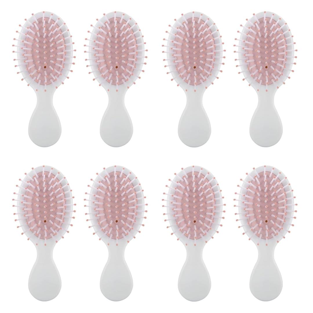 Bridesmaid Proposal Gifts 8pcs Mini Travel Brush bachelorette party accessories Cute hair Brush for Wedding Party Favors for Wedding Party Favors (White, 8pcs)