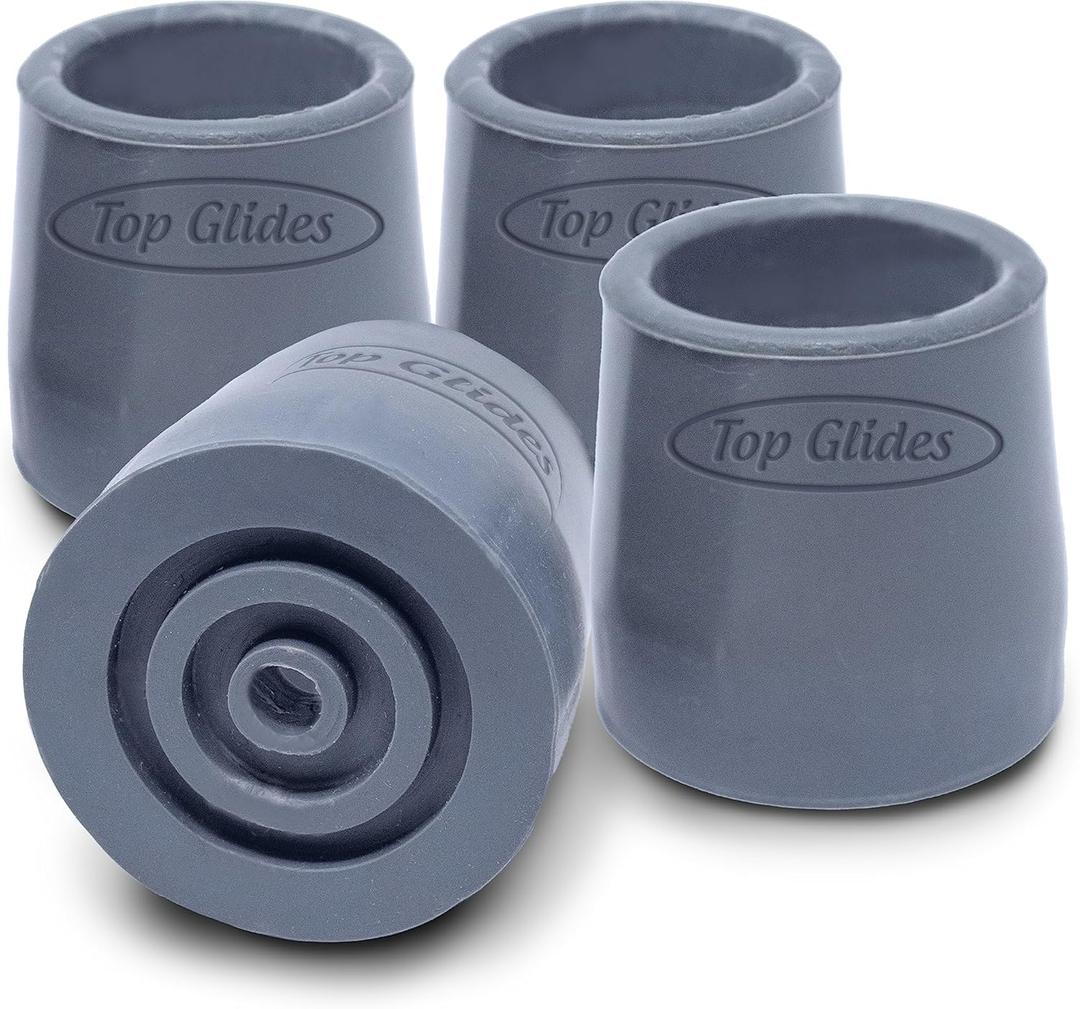 Top Glides Steel-Reinforced Walker Glide Tips (Gray, 1 1/8")