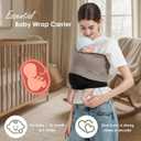 Baby Wrap Carrier, Lightweight Baby Wearing Wraps for Newborn and Infant, Soft Swaddle Holder Carrier, Cozy Baby Sling, L Black+Brown