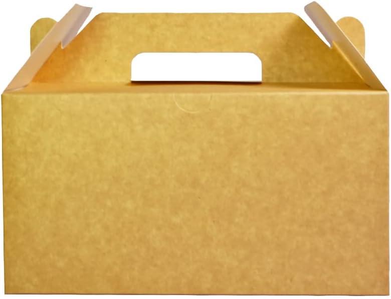 PandaPandaPPS 50 Pack Brown Gable Boxes (8.25"5"4") for Foods, Gifts and Party Favors, Treat Boxes Candy Cookie Snack Goodie Gift Boxes for Birthday, Wedding, Baby Shower