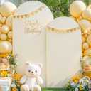 Beige Arch Cover Set of 2 7.2 and 6ft Beige Arch Backdrop Cover Spandex Wedding Arch Stand Covers for Bridal Shower Wedding Birthday Party Baby Shower Banquet Photo Arches Background Decorations