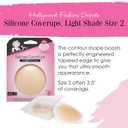 Hollywood Fashion Secrets Silicone Nipple Covers Reusable  Adhesive Nipple Pasties for Women, Invisible Breast Covers, Light Shade, Size 2, Up to 25 Uses, 1 Pack (Beige)