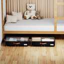 Underbed Storage With Wheels,low profile 5.5 inches Height Storage Bins,Rolling Underbed Shoe Storage Containers,Underbed Storage Drawers for clothes & blankets