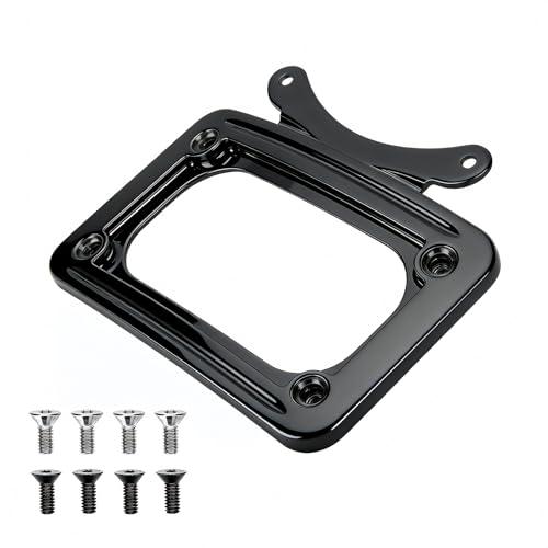 3162 Curved License Plate Holder Frame Fits for 1991-2010 Harley Davidson Touring Electra Glide Road King Road Glide Tour Glide | 1986-2010 Softail | 1993-2007 Dyna Models | Black
