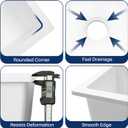 Enbol White Bar Sink Undermount, 12 x 15 Inch Granite Kitchen Sink Small Wet Bar Sink RV Quartz Sink EGS-1215-W, Exterior: 12"L x 15"W x 8 2/8"H