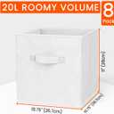 Criusia Storage Cubes - 11 Inch Heavy Duty Fabric Storage Bins for Shelves Closet Cube Organizer - 8 Pack Collapsible Cube Storage Bins Baskets for Clothes Blankets Toys - Nursery Organization (White)