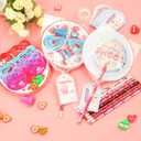 2 x Valentines Day Gifts for Kids, 24 Pack Stationery Toys Gift Classroom Prize with Valentines Day Cards Class Valentines Gifts for Classroom School Boys Girls Party Favors Exchange (Rose)