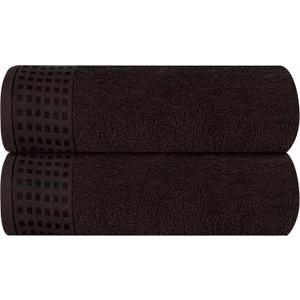 GLAMBURG 100% Cotton 2 Pack Oversized Bath Towel Set 28x55 Inches, Ultra Soft Highly Absorbant Compact Quickdry & Lightweight Large Bath Towels, Ideal for Gym Travel Camp Pool - Chocolate Brown