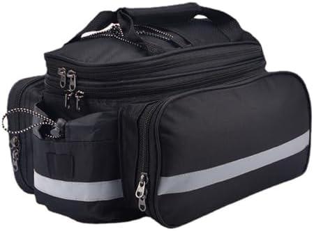 JEELAD Bike Rear Rack Bag Expandable 27L Capacity Multifunctional Bicycle Pannier with Rain Cover for Rear Rack Grocery Shopping Commuter Cycling Trip Black Blue Red (Black-with rain cover)