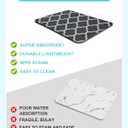 Dish Drying Mat for Kitchen Counter, 16"x24" Dish Drying Pad with Non-slip Rubber Backed, Hide Stain Anti Absorbent for Kitchen Counter, Drying Mat for Coffee Machine Dish Rack (Gray Trellis)