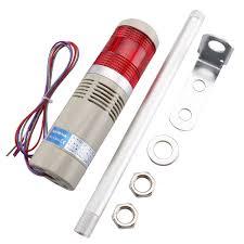 Led Signal Tower Stack Lights, Industrial Warning Lights Column Signal Tower Andon Lights with Rotatable Base Continuous/Flashing Light Switchable, (Two Layer,12V with Buzzer) (Red DC 12V)