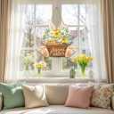 Door Wreath Easter Wooden Easter Door Wreath Easter Wreath Door Easter Wreaths Wooden Door Decoration Easter Bunny Easter Egg Easter Decoration Hanging for Front Doors, Walls, Windows