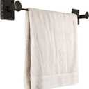 Rustic State Motris Cast Iron Towel Bar with Hammered Effect Texture for Bathroom and Kitchen - Railroad Spike Industrial Design Hand Towel Rail Holder Hanger Rack - Black