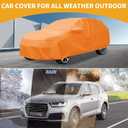 Car Cover Waterproof All Weather Automotive Outdoor Anti-UV Full Exterior Cover for Honda CRV 210D-PU Orange with Left Side Zippers